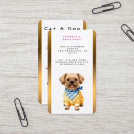 Tarjeta De Visita Gold Grooming Dog Personalized Elegant Collection
