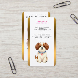 Tarjeta De Visita Gold Grooming Pet Personalized Elegant Collection