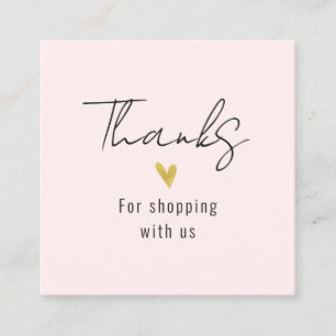 Tarjeta de visita Gold Heart Square