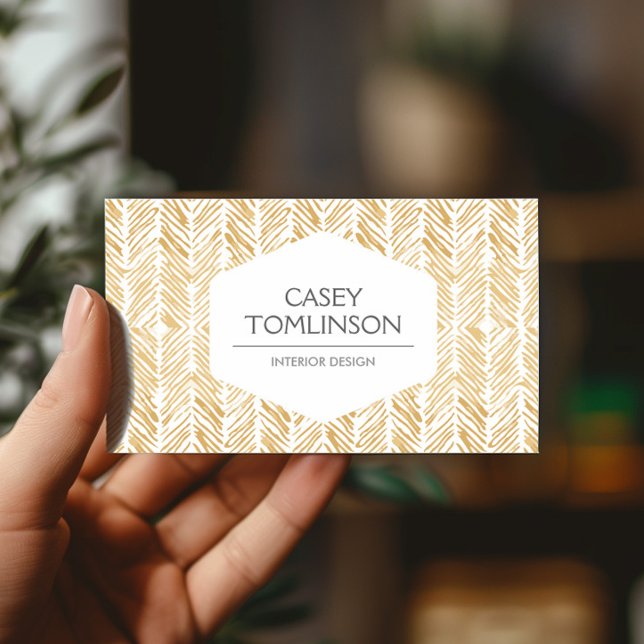 TARJETA DE VISITA GOLD HERRINGBONE / CHEVRON ARTWORK (Subido por el creador)