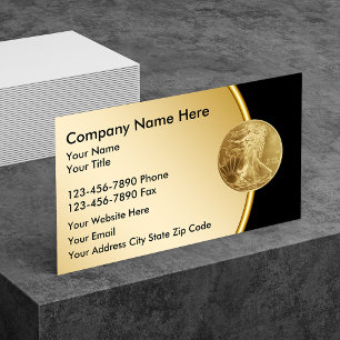 Tarjeta De Visita Gold Investment Business Cards