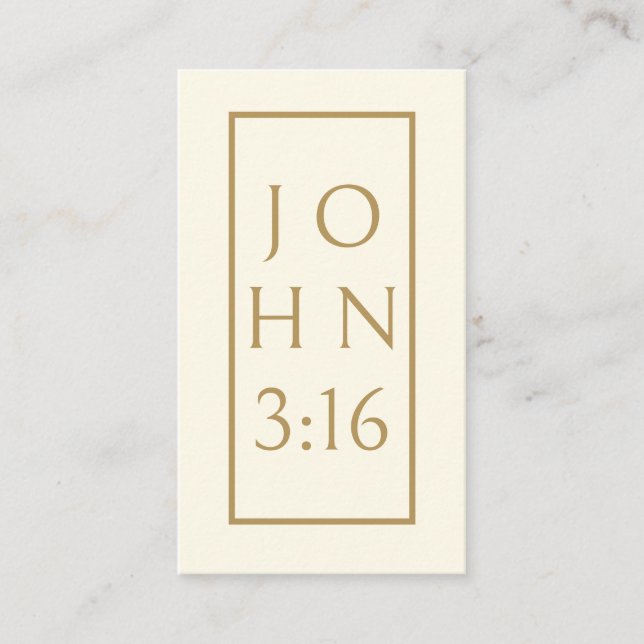 Tarjeta De Visita GOLD John 3:16 Tracto de Evangelio (Anverso)