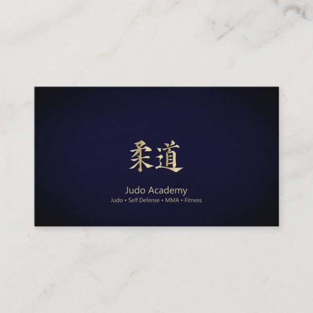 Tarjeta de visita Gold Judo Kanji (Anverso)