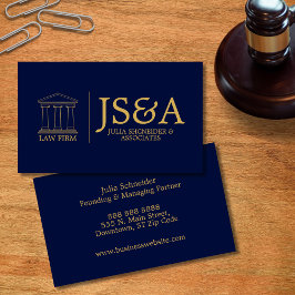 Tarjeta De Visita Gold Justice Columns Law Firm
