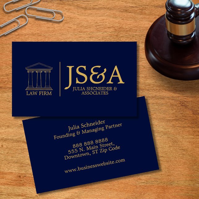 Tarjeta De Visita Gold Justice Columns Law Firm (Subido por el creador)