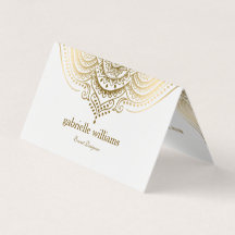 Gold Lace Paisley Mandala Business Card