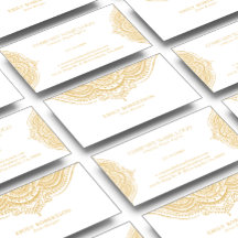 Gold Lace Paisley Mandala En Blanco