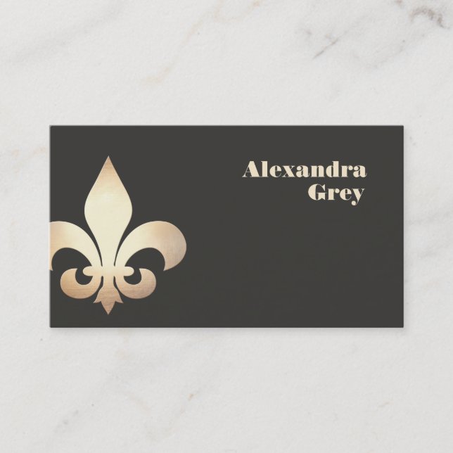 Tarjeta de visita Gold Leaf Fleur de Lis (Anverso)