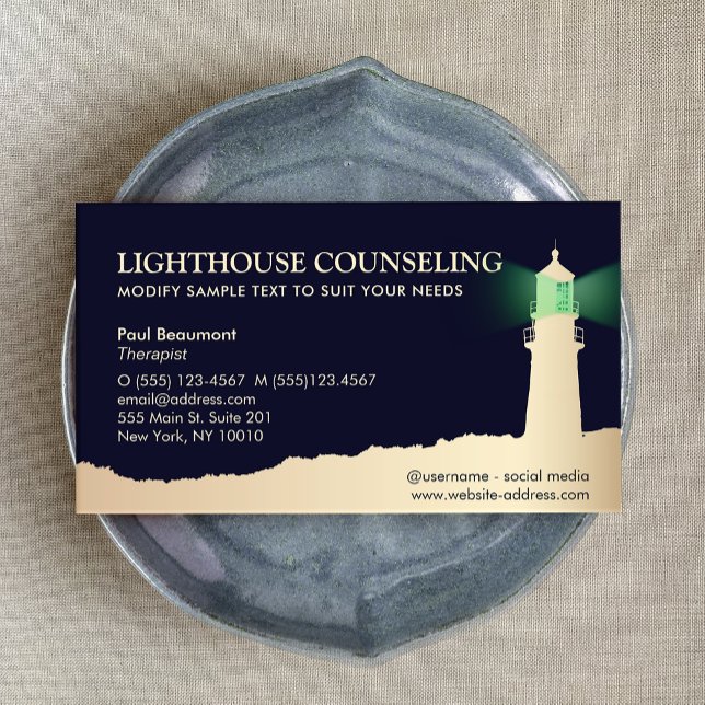 Tarjeta de visita Gold Lighthouse (Subido por el creador)