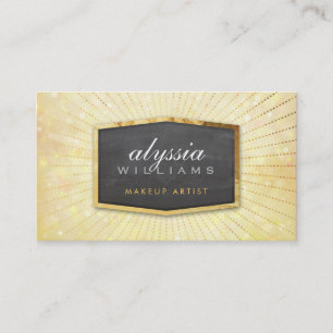 Tarjeta De Visita GOLD LOGO arte deco elegante bonito bokeh amarillo