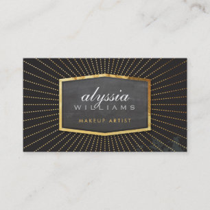Tarjeta De Visita GOLD LOGO arte deco elegante bronceado negro intel