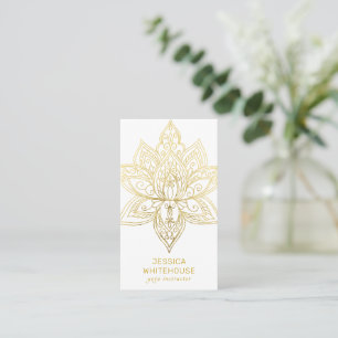 Tarjeta De Visita Gold Lotus Flower Elegant Light Card