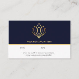 Tarjeta De Visita Gold Lotus logo | Azul | masaje de bienestar yoga