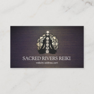 Tarjeta De Visita Gold Lotus y Chakras Energy Healer y Yoga