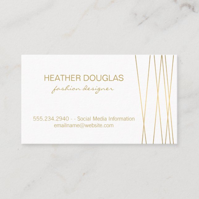 Tarjeta De Visita Gold Lux Moderno Profesional (Anverso)