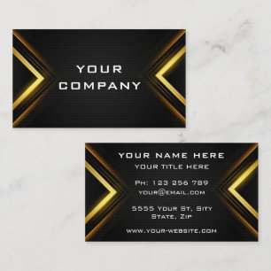 Tarjeta de visita Gold Luxury Black Professional