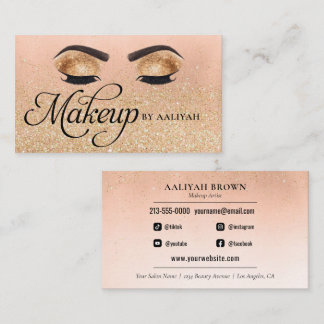Tarjeta de visita Gold Luxury Glam Eyes Beauty Sal