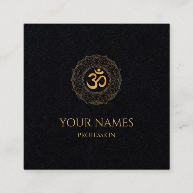 TARJETA DE VISITA: GOLD MANDALA + OHM  (Anverso)