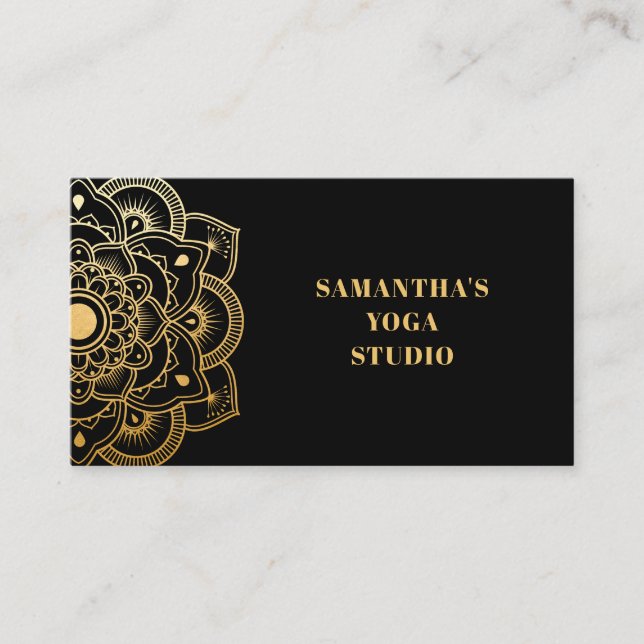 Tarjeta De Visita Gold Mandala Yoga Studio (Anverso)