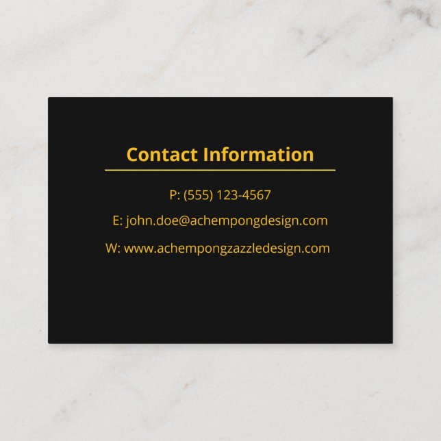 Tarjeta De Visita Gold Marble Abstract – Upscale Professional Opulen (Reverso)