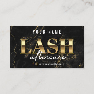Tarjeta De Visita Gold Marble Luxury Lash Aftercare Card