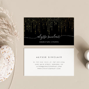 Tarjeta De Visita Gold Marquee Signature Calligraphy Script