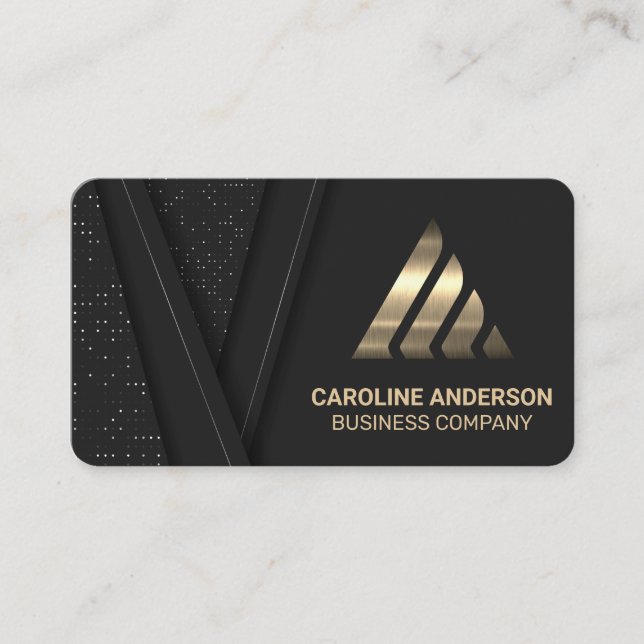 Tarjeta De Visita Gold Metal Corporate Logo | Sleek (Anverso)
