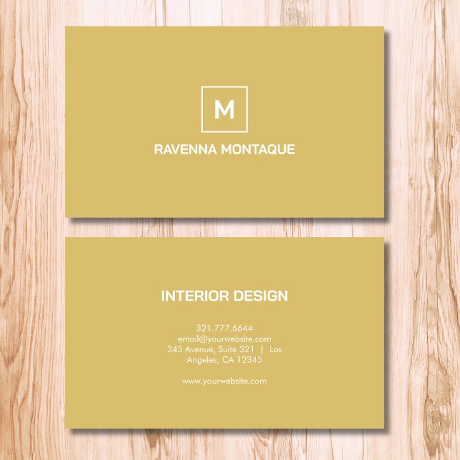 Tarjeta De Visita Gold Modern Elegant Simple Monogram Name (Subido por el creador)