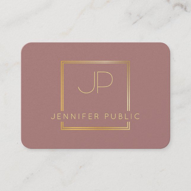 Tarjeta De Visita Gold Monograma profesional moderno de lujo (Anverso)