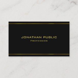 Tarjeta De Visita Gold Name Modern Black Template Professional