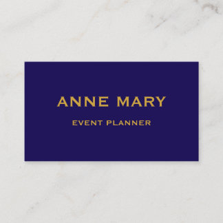 Tarjeta De Visita Gold Navy Blue Elegant Glam Wedding Event Planner