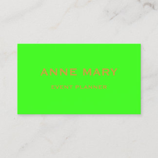 Tarjeta De Visita Gold Neon Green Elegant Wedding Event Planner