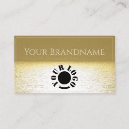 Tarjeta De Visita Gold Ocean Black Bird Palm Silhouette Profesional