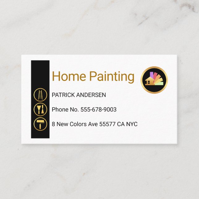 Tarjeta De Visita Gold Painting Icons On Vertical Wall (Anverso)