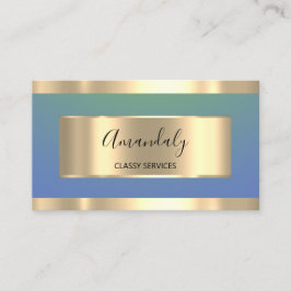 Tarjeta De Visita Gold Professional Consulting Dusty Blue Vip
