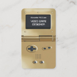 Tarjeta De Visita Gold Retro Style Gaming Console Game Designer