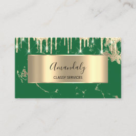 Tarjeta De Visita Gold Royal Marble Green de lujo profesional