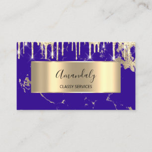 Tarjeta De Visita Gold Royal Marble Royal Blue de lujo profesional