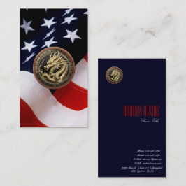 Tarjeta De Visita Gold Sacred Eastern Dragon Medallion on Red Velvet