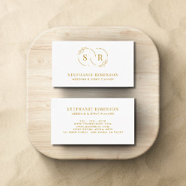 Tarjeta De Visita Gold Script Monograma profesional moderno