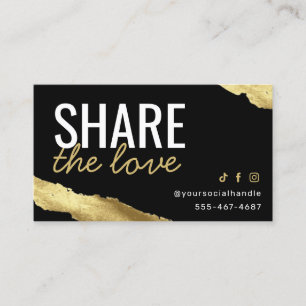 Tarjeta De Visita Gold Share The Love Referral Card