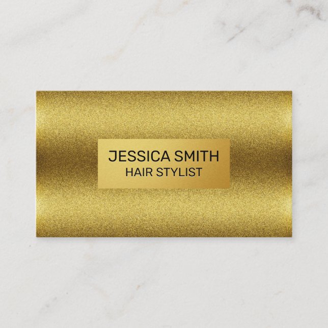 Tarjeta De Visita Gold Shimmer y Metallic Faux Gold (Anverso)