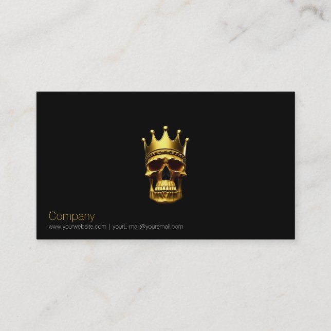 Tarjeta de visita Gold Skull (Anverso)