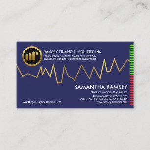 Tarjeta De Visita Gold Stock Graph Financial Investment Advisor