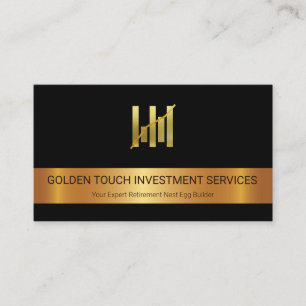Tarjeta De Visita Gold Stripe Gold Graph Inversiones financieras