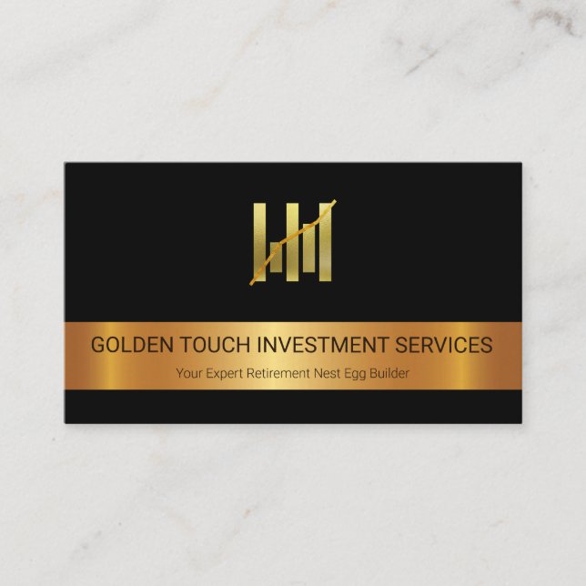Tarjeta De Visita Gold Stripe Gold Graph Inversiones financieras (Anverso)