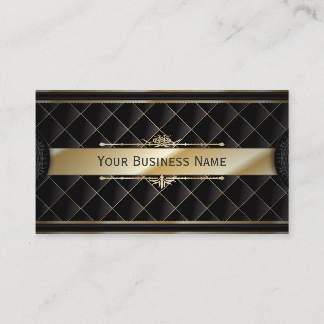 Tarjeta de visita Gold Striped Diamond Pattern de  (Anverso)