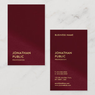 Tarjeta De Visita Gold Text Burgundy Red Luxury Premium Thick