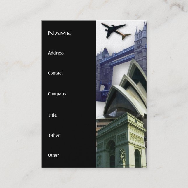 Tarjeta de visita Gold Travels (Anverso)