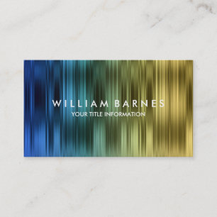 Tarjeta de visita Gold Verde azulada Blue Stripes